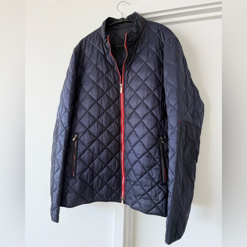 Carolina Herrera Navy Quilted Jacket – Size XXL